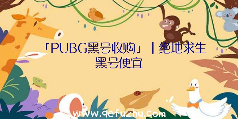 「PUBG黑号收购」|绝地求生黑号便宜